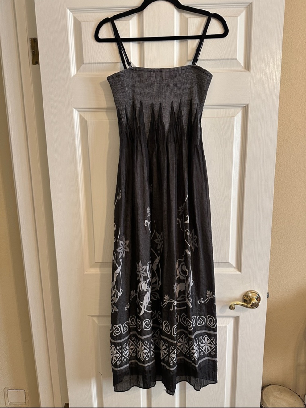Lapis Boho Ruched Smocked bodice Maxi Dress Straps or Strapless